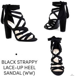 Torrid strappy wrap heels, soft, black size 7